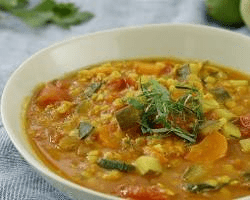 colorful lentil soup