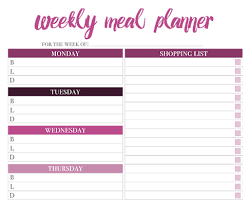 weekly meal plan template