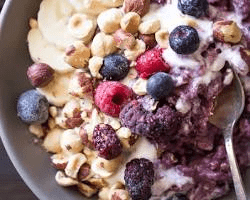 bowl of oatmeal with berries