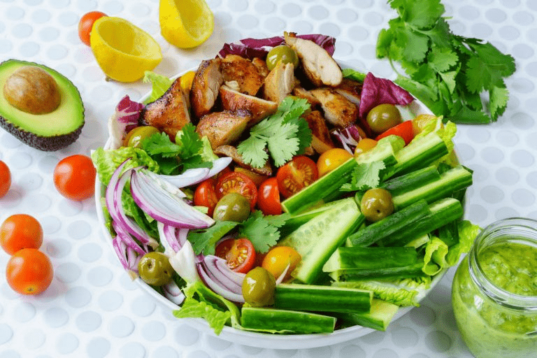 Grilled Chicken Salad-low calorie meal